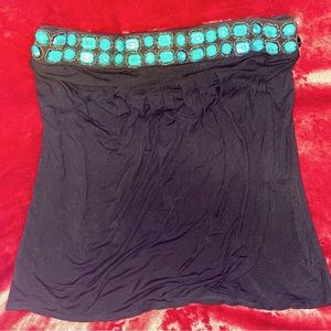 Boho Cache Jeweled mini skirt L